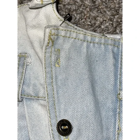 Vintage 80s 90s SWAT Light Acid Wash Denim Jeans Jumpsuit Overalls Size 9 - Picture 6 of 16